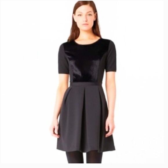 Elie Tahari Mixed Media Fit & Flare Dress Black Size 4 - Picture 2 of 16